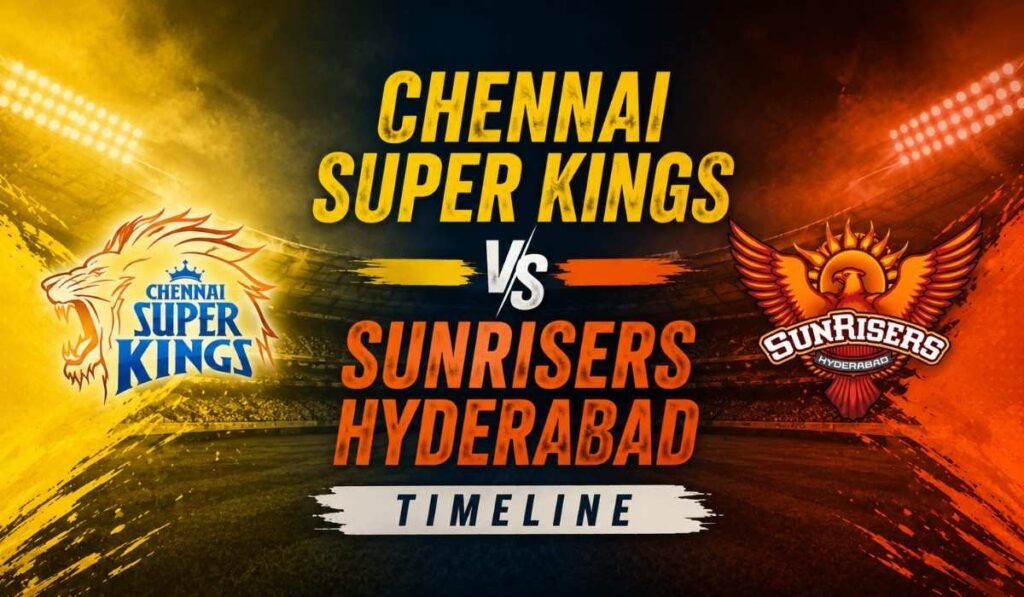 Chennai Super Kings vs Sunrisers Hyderabad Timeline