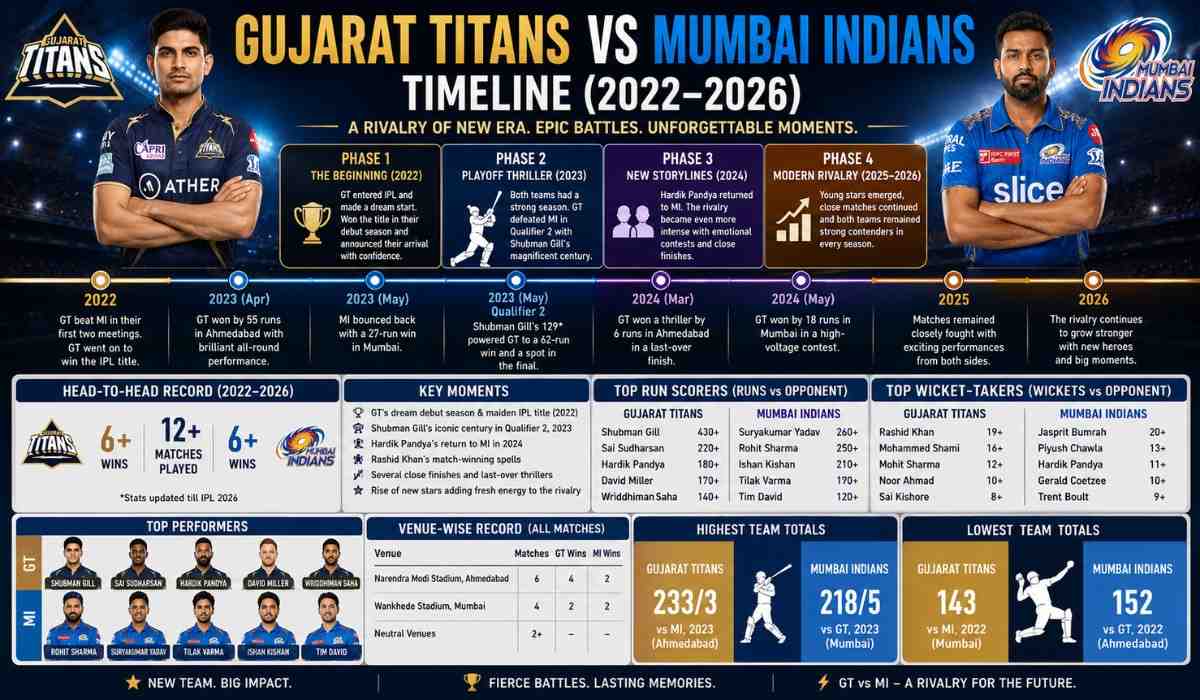 Gujarat Titans vs Mumbai Indians Timeline
