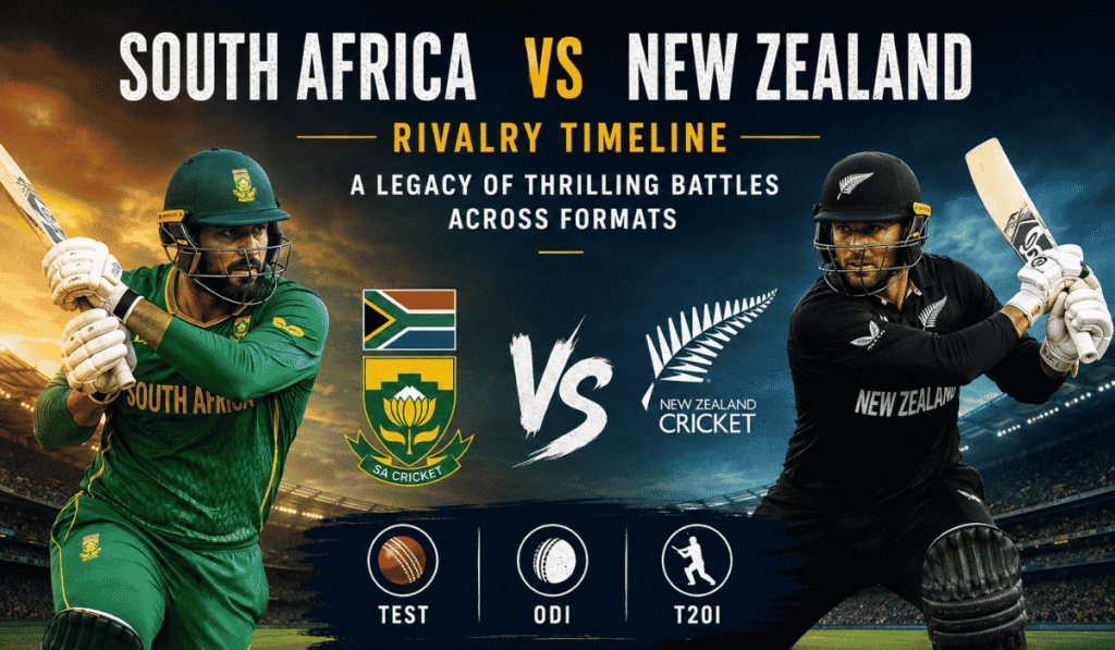 South Africa national cricket team vs New Zealand national cricket team Timeline
