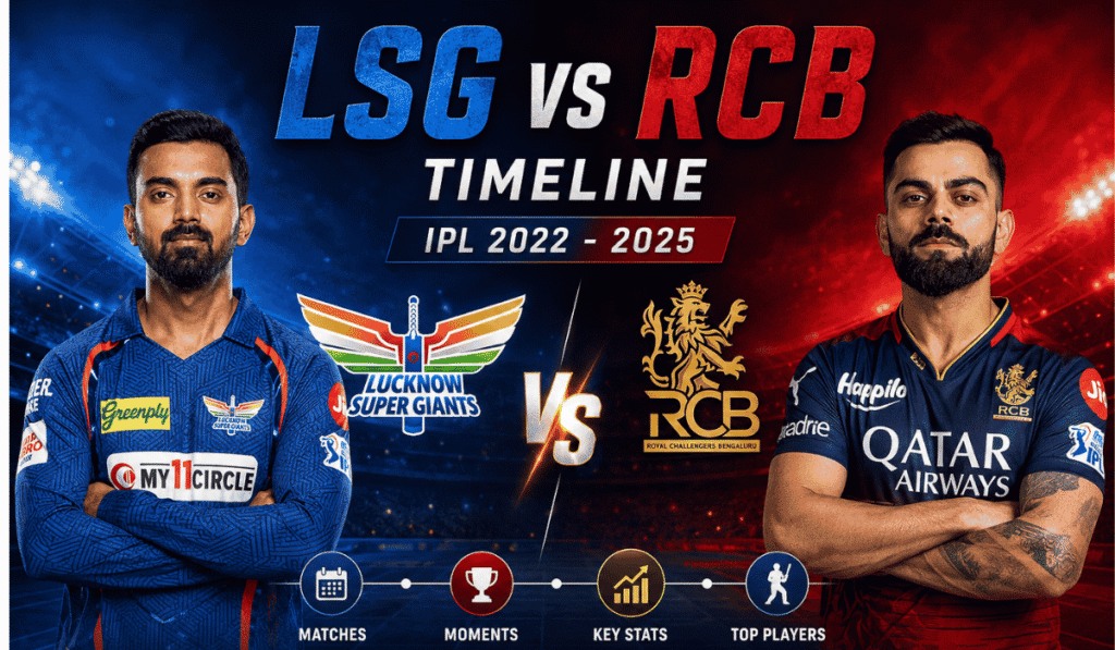 Lucknow Super Giants vs Royal Challengers Bengaluru Timeline