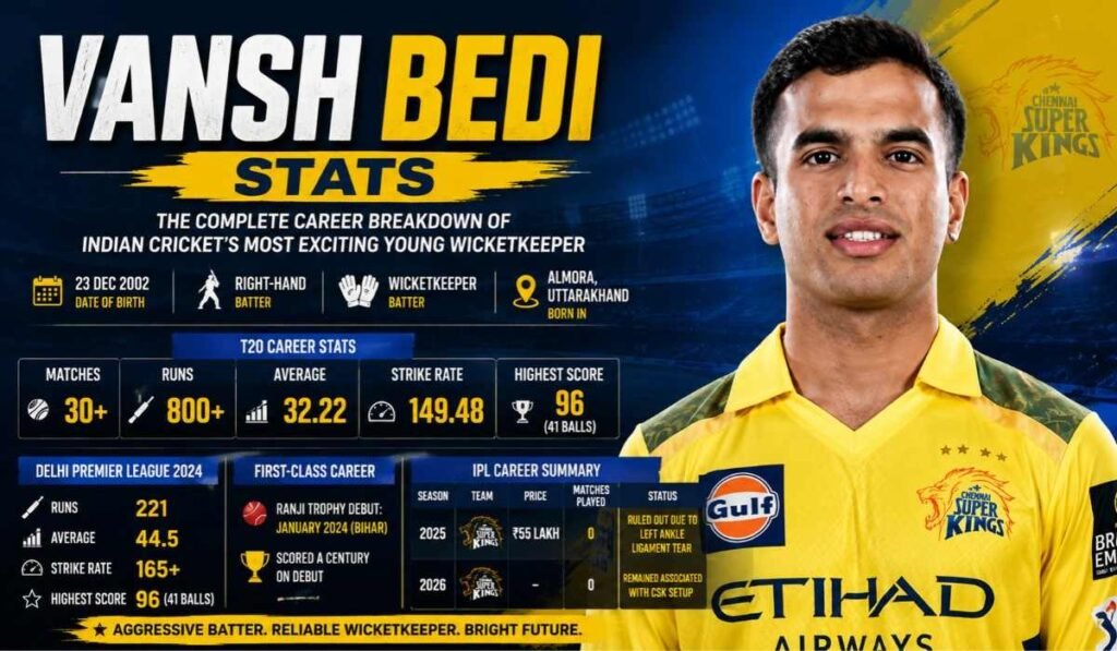 Vansh Bedi Stats