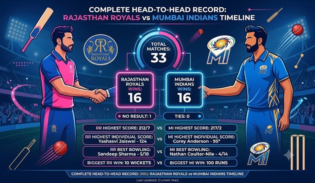 Rajasthan Royals vs Mumbai Indians Timeline